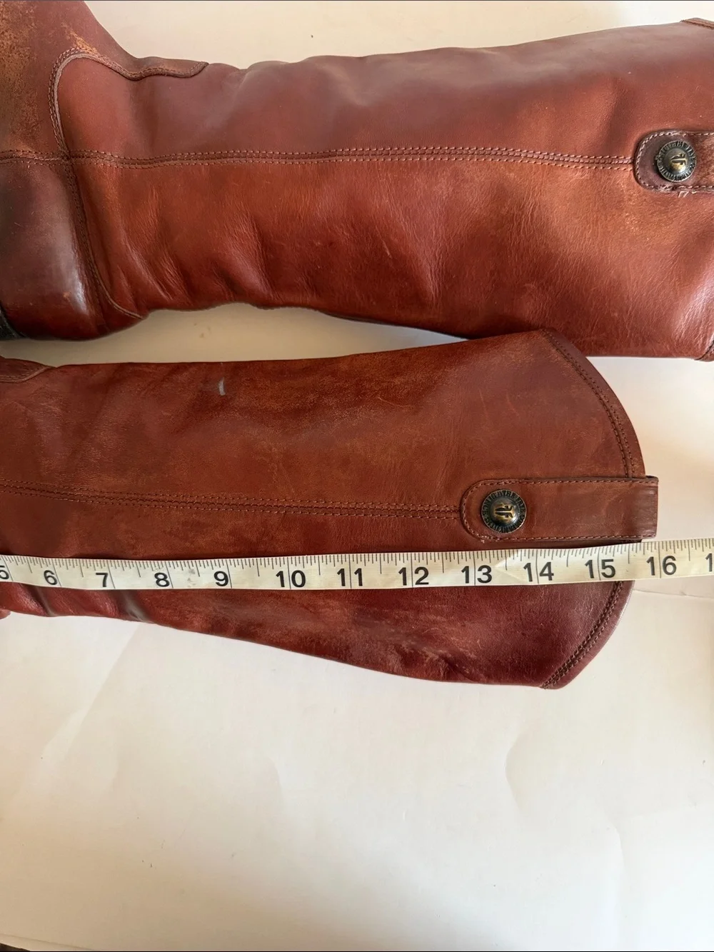 Frye Melissa Button Pull-on Brown Leather Tall Riding Cowboy Boots size 7.5 B - Picture 13 of 15